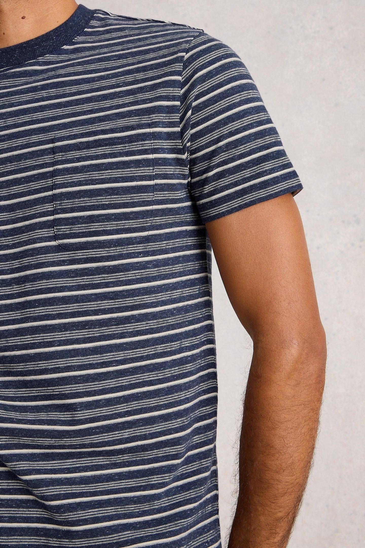 ABERSOCH STRIPE SS TEE DARK NAVY 6