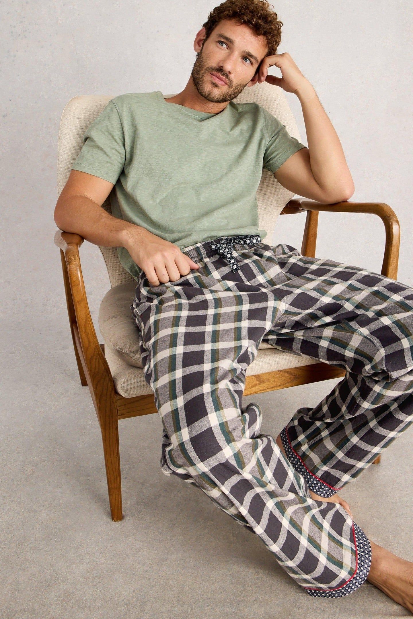 MOORLAND FLANNEL PJ TROUSER GREY MULTI 5