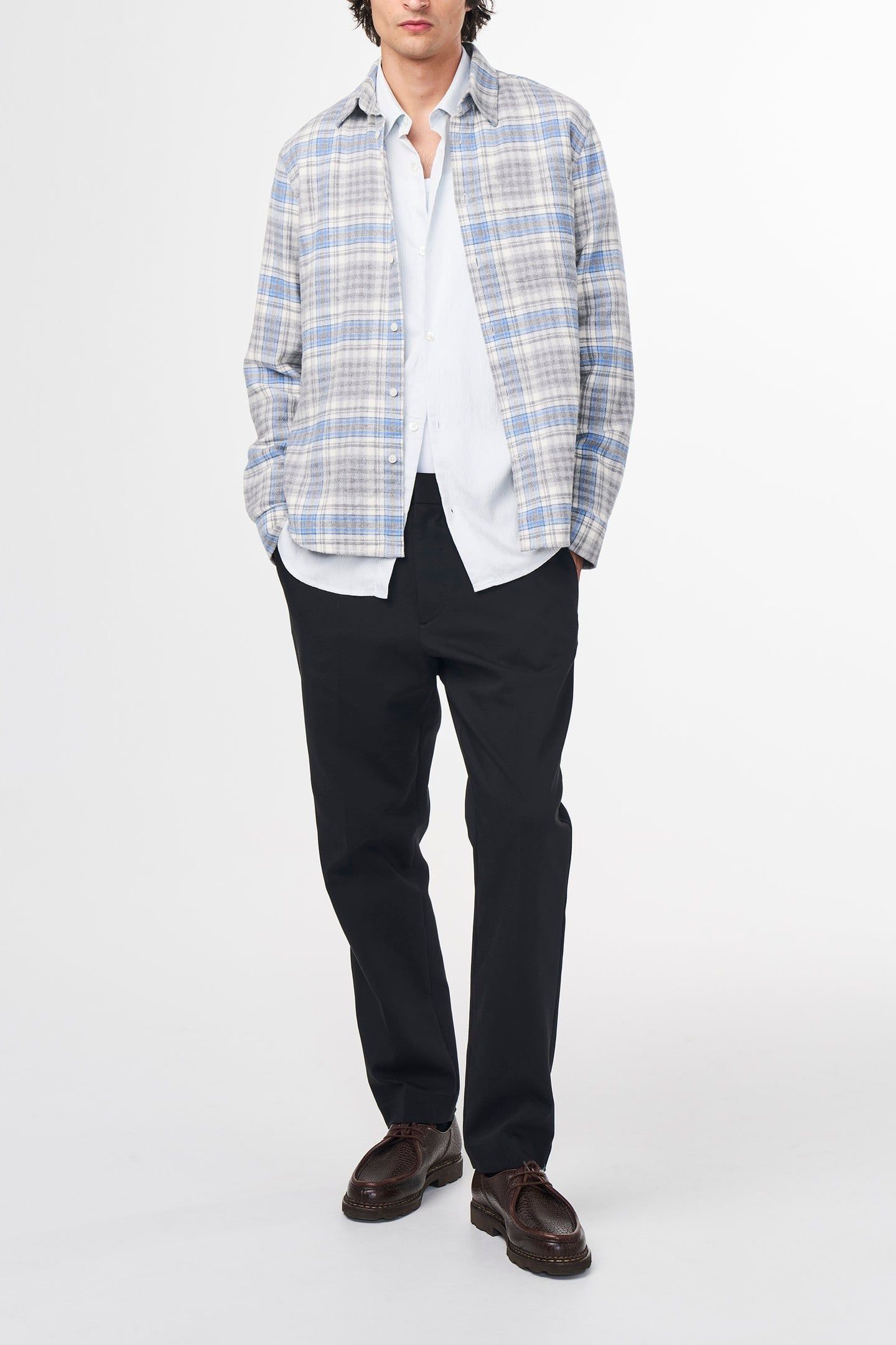ARNE SHIRT 5166 GREY CHECK 1