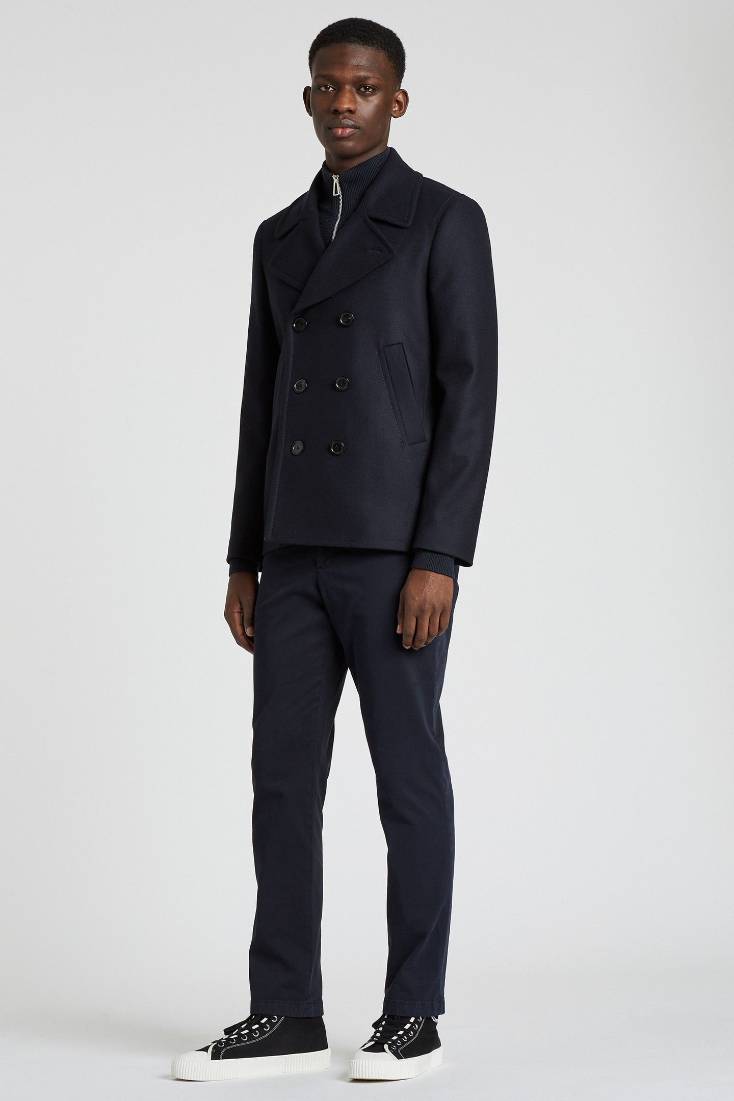 MENS CAR COAT FULLY LINED VERY DARK NAVY 3