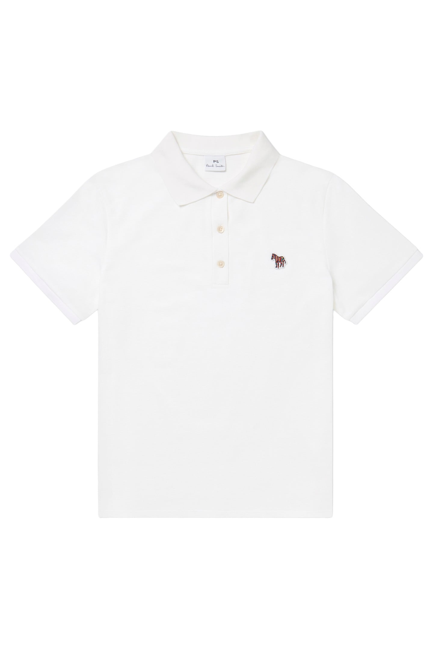 WOMENS ZEBRA POLO TOP WHITE 3