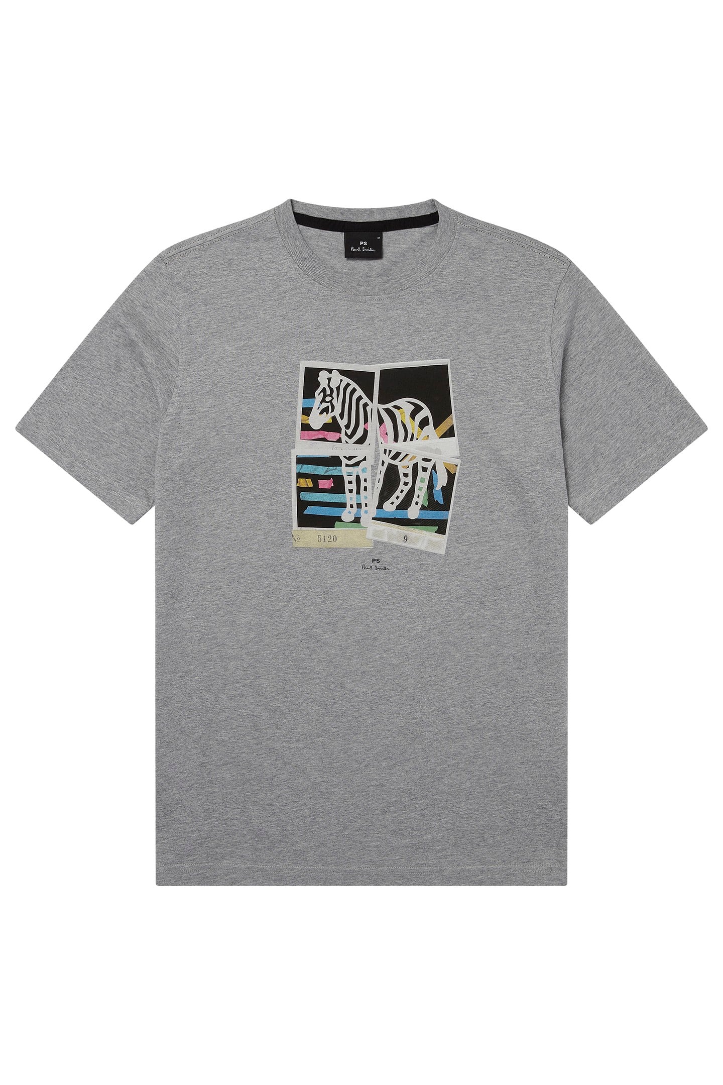 MENS REG FIT SS TSHIRT ZEBRA PHOTOS GREY MELANGE 1