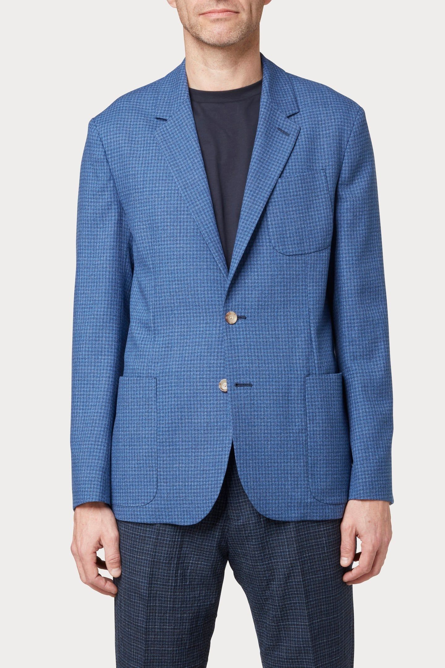MENS 2 BTN PATCH POCKET JACKET COBALT BLUE 1