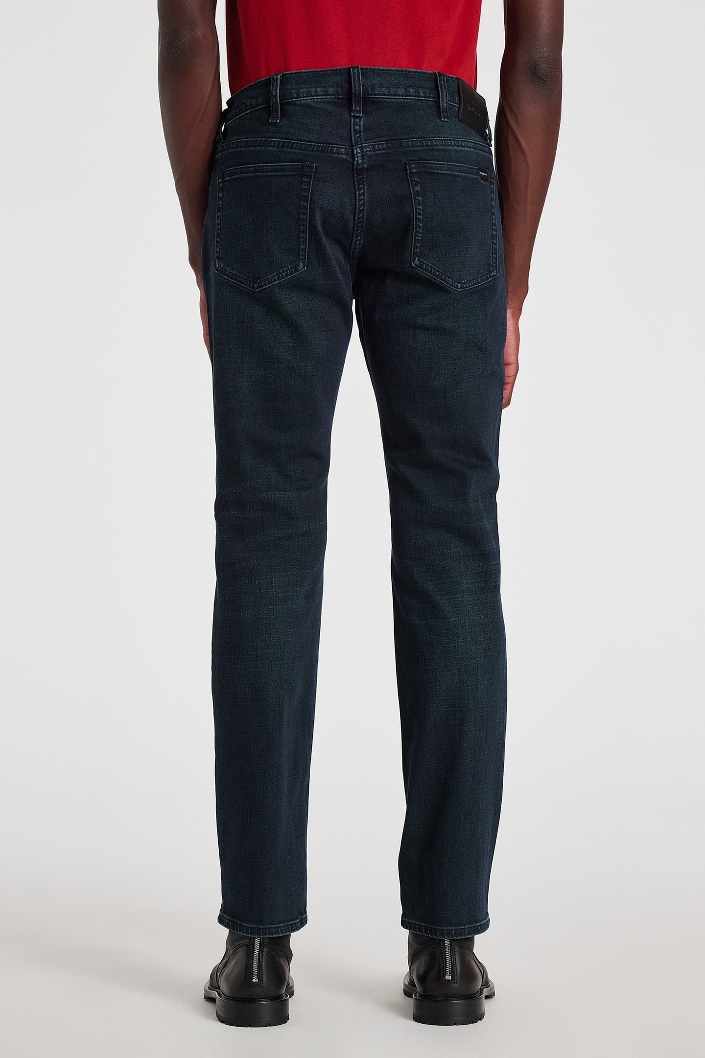 MENS SLIM STANDARD FIT JEAN OVER DYED NAVY + WASH 2