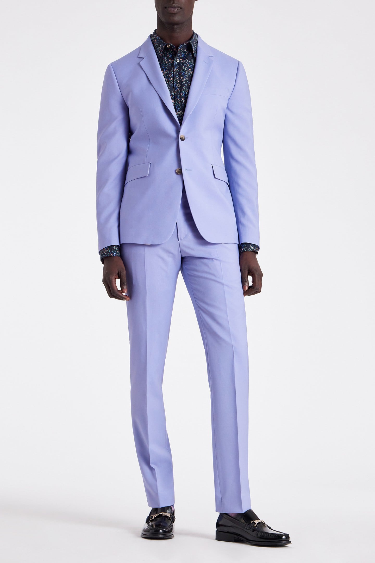 MENS SLIM FIT 2BTN SUIT PURPLE 1