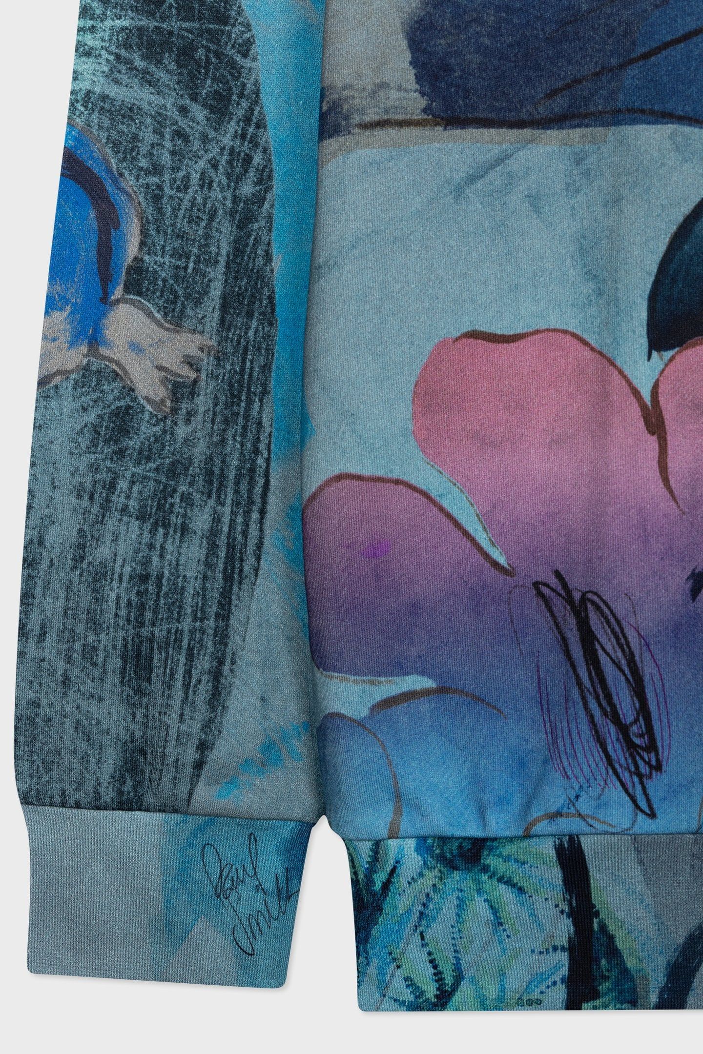 MENS NARCISSUS PRINT HOODIE NAVY 7