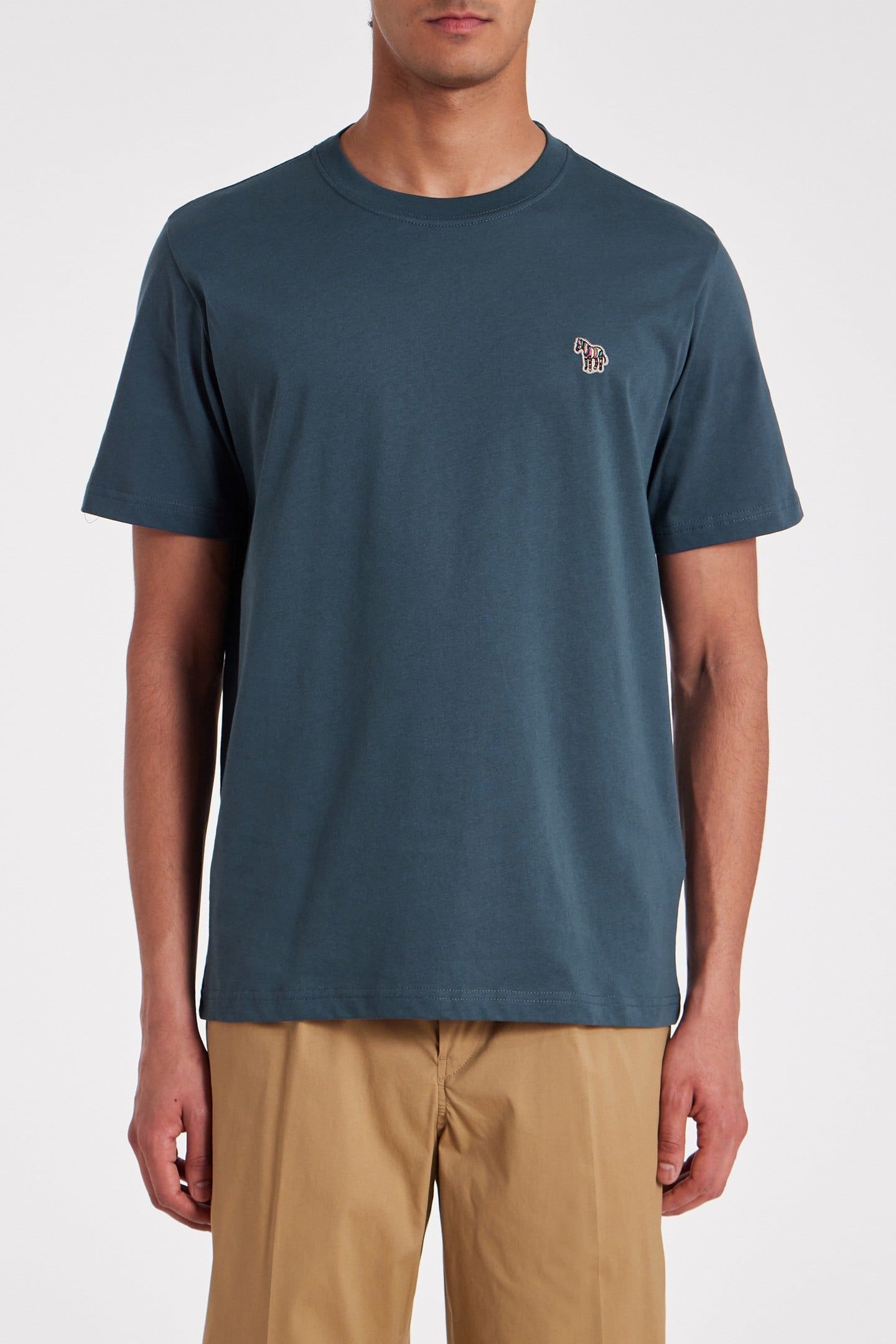 MENS SS REG FIT TSHIRT ZEBRA BADGE INDIGO 1