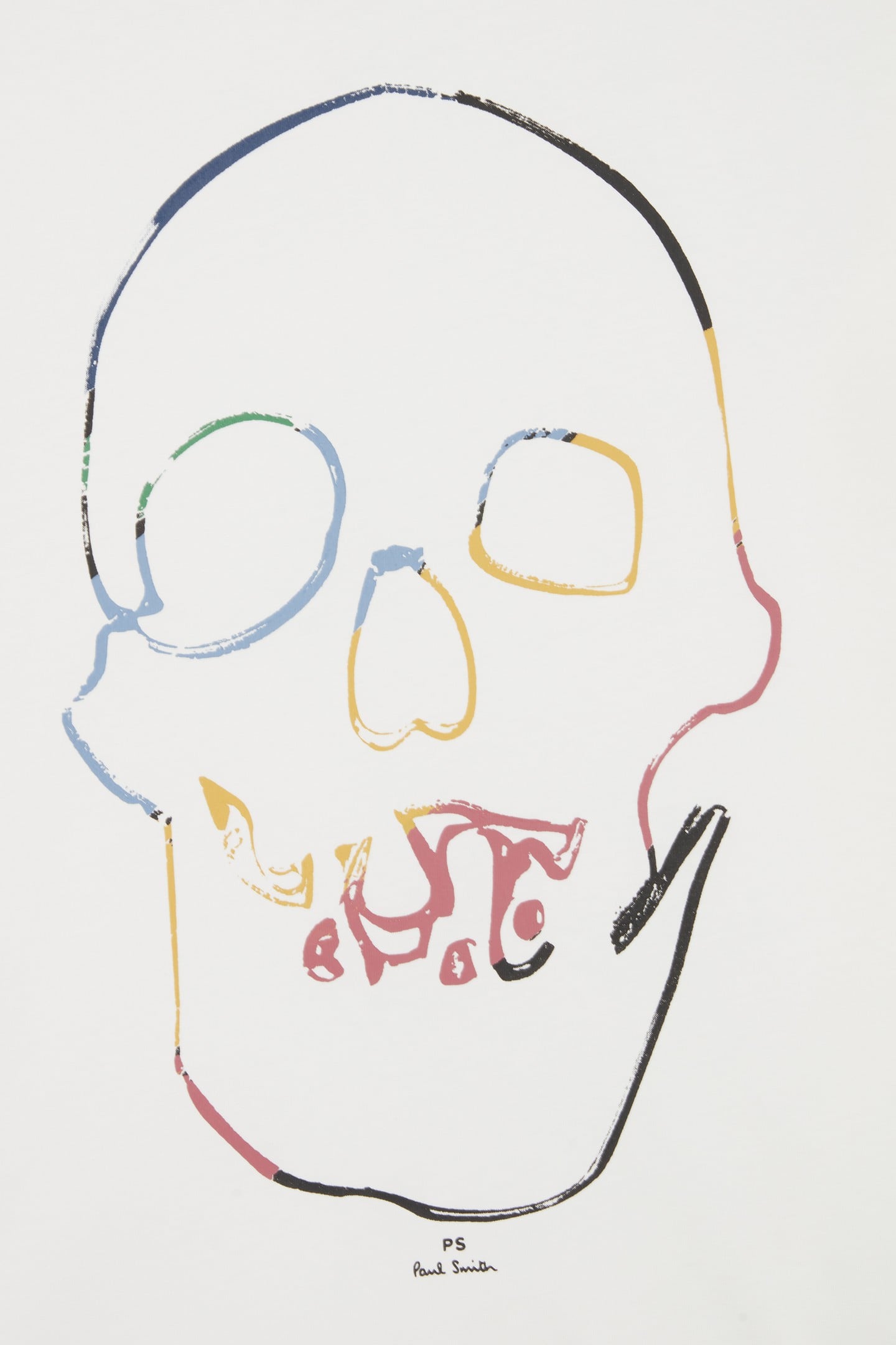 MENS SS TSHIRT LINEAR SKULL OFF WHITE 4