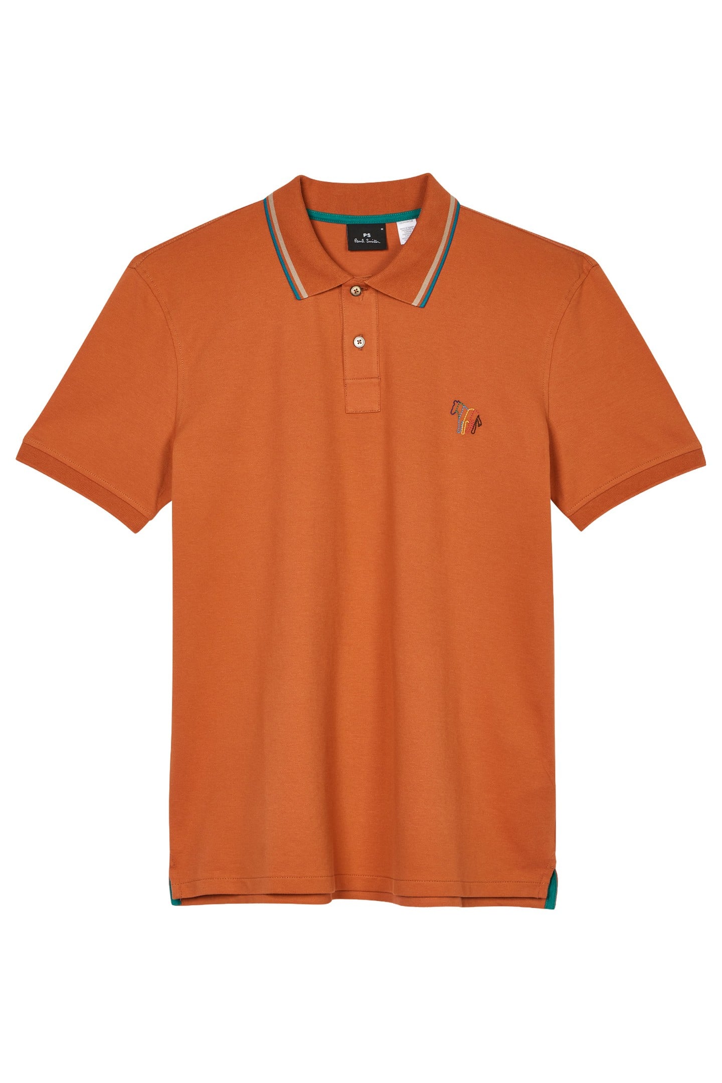 MENS REG FIT POLO ZEB EMB BRICK RED 1