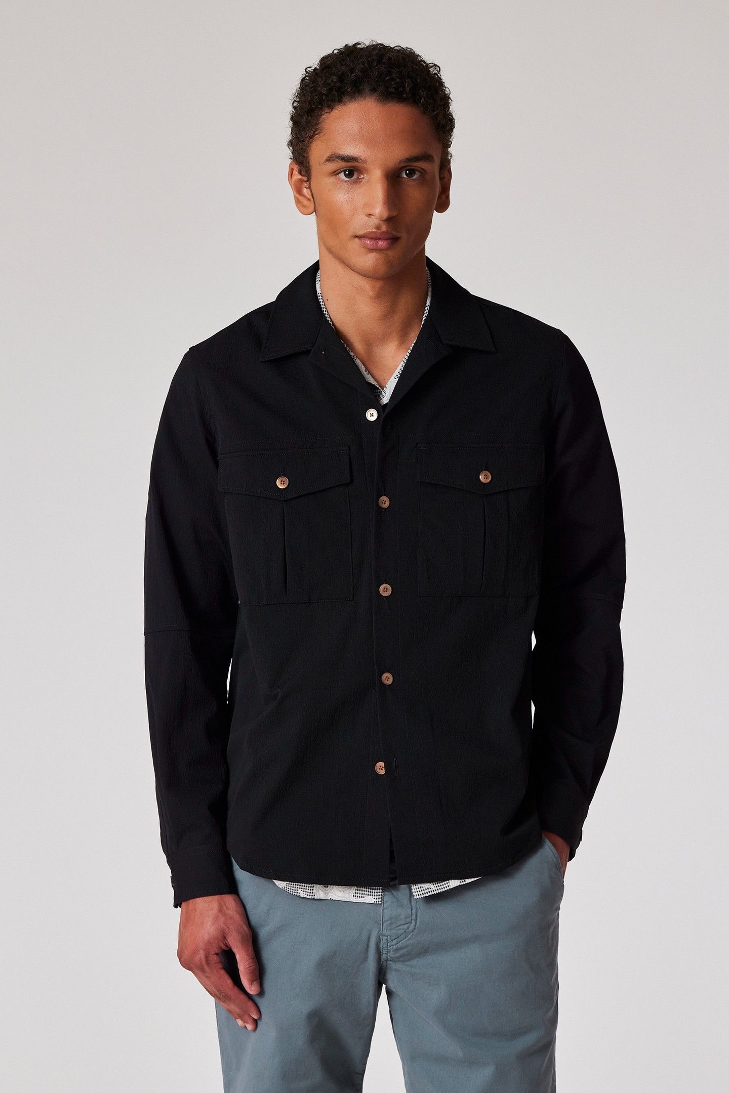 MENS LS UTILITY SHIRT BLACK 1