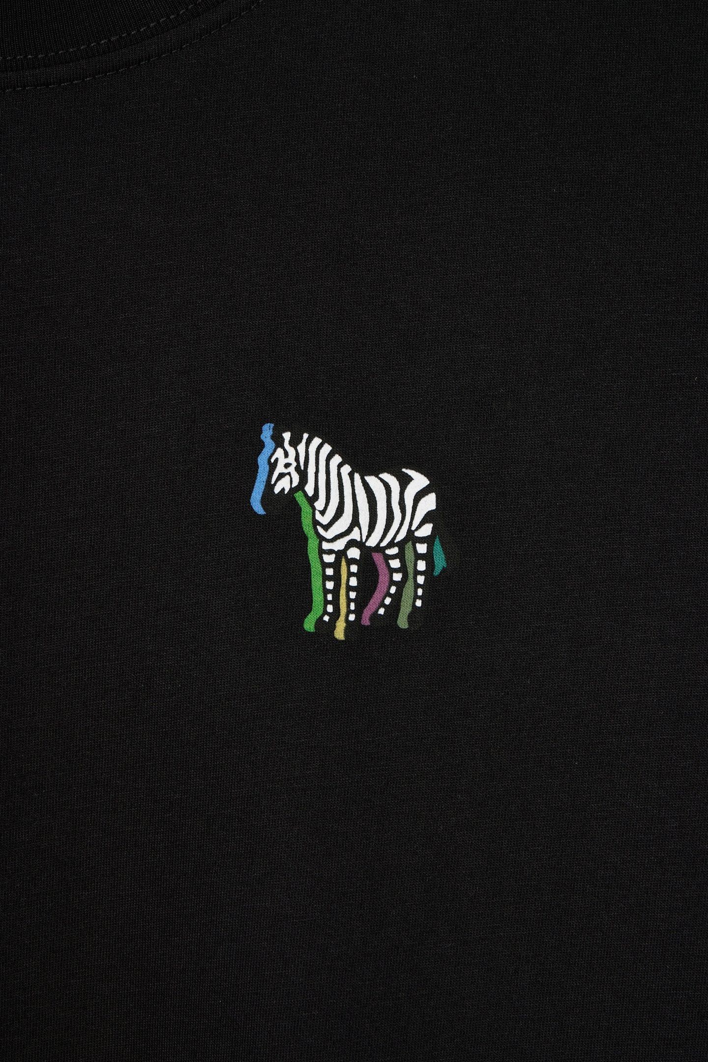 MENS REG FIT SS T SHIRT ZEBRA PUFF BLACK 2