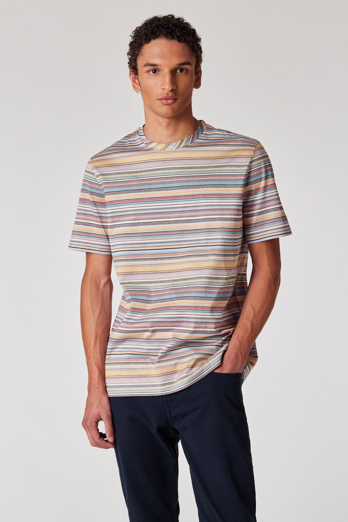 MENS SIGNATURE STRIPE TSHIRT MULTI COLOURED 1