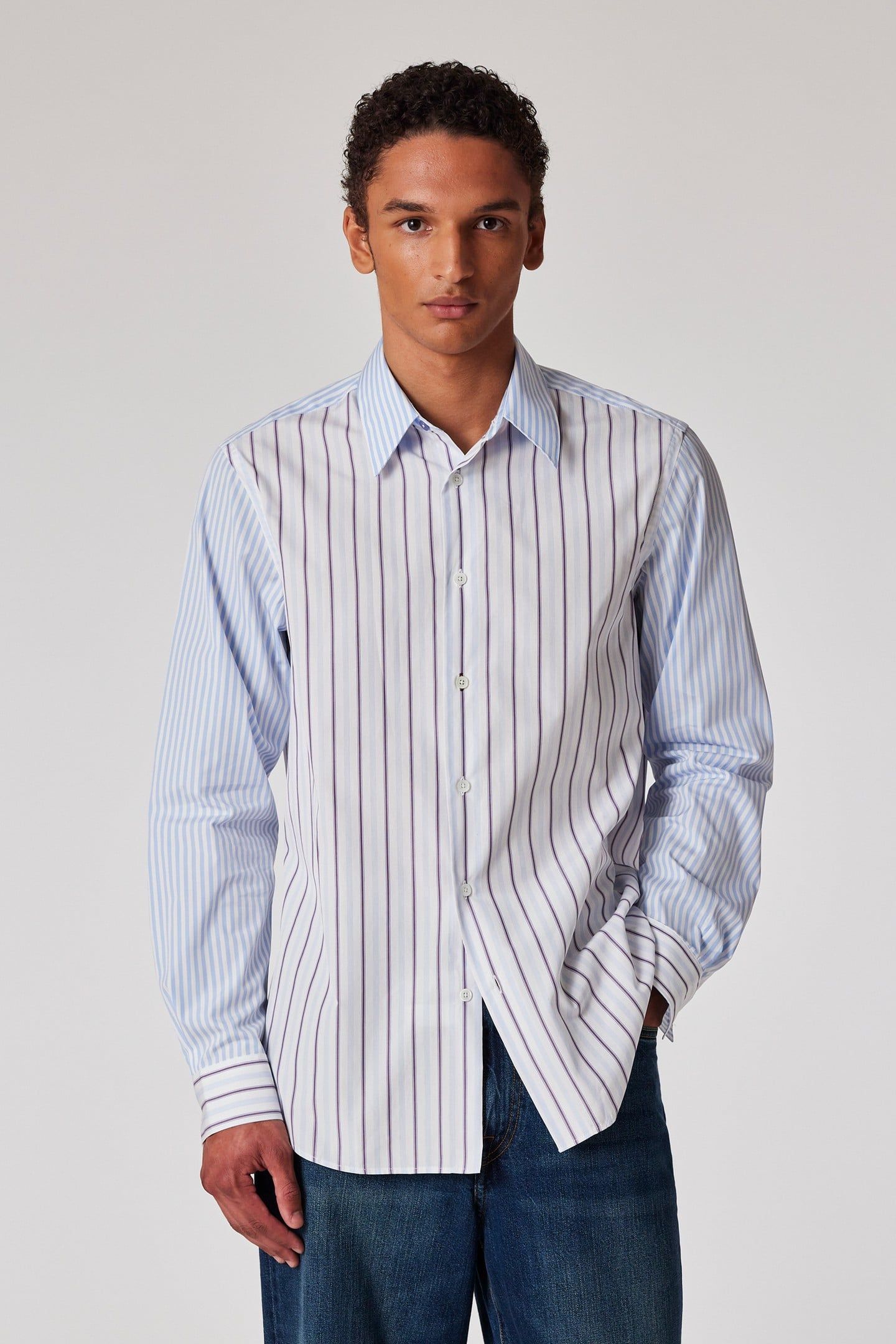 MENS S/C CASUAL FIT SHIRT LIGHT BLUE 1