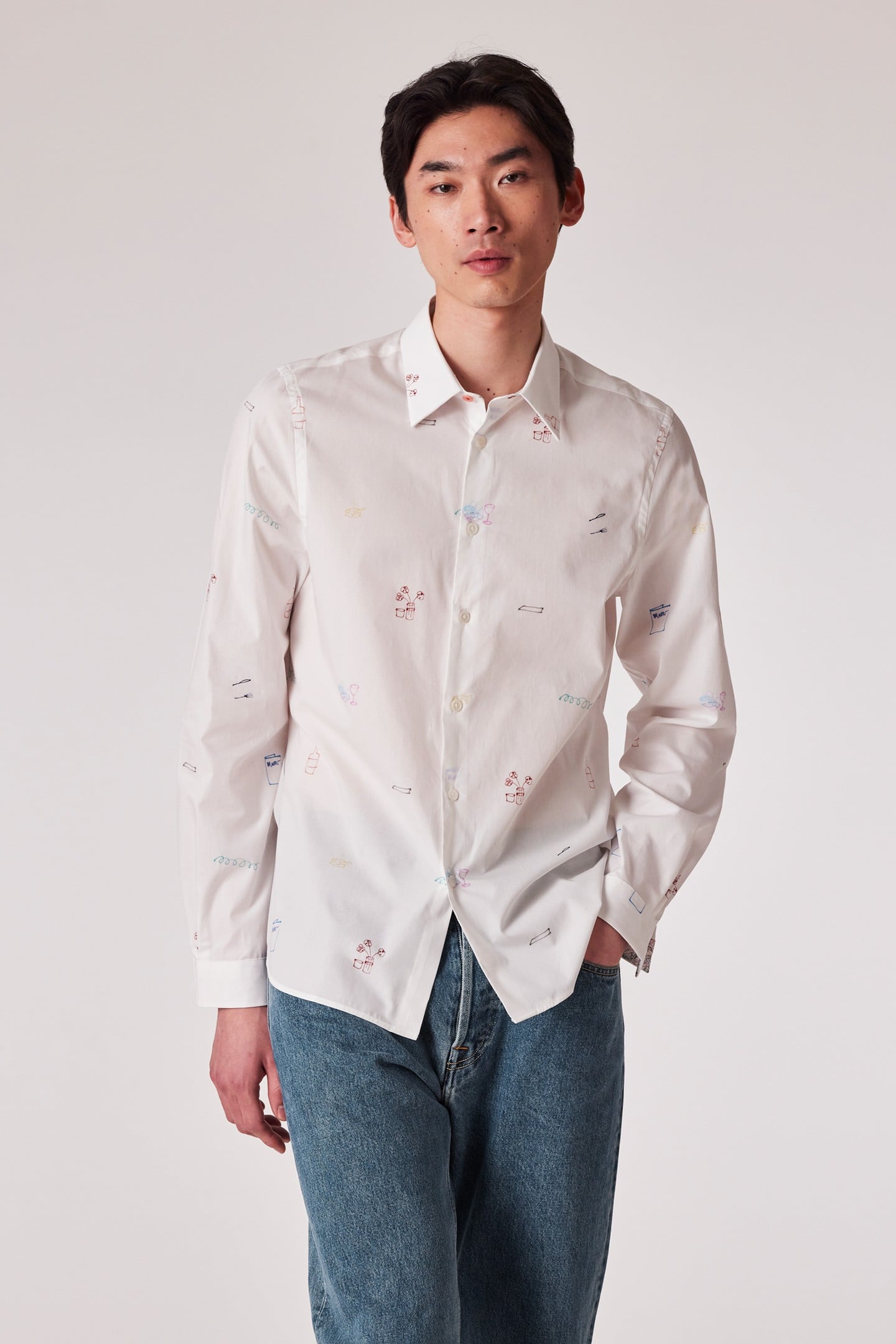 MENS LS TAILORED FIT SHIRT WHITE 1