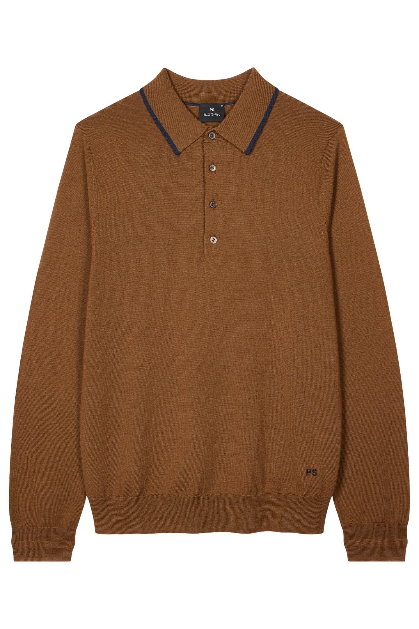 MENS SWEATER LS POLO MUD 3