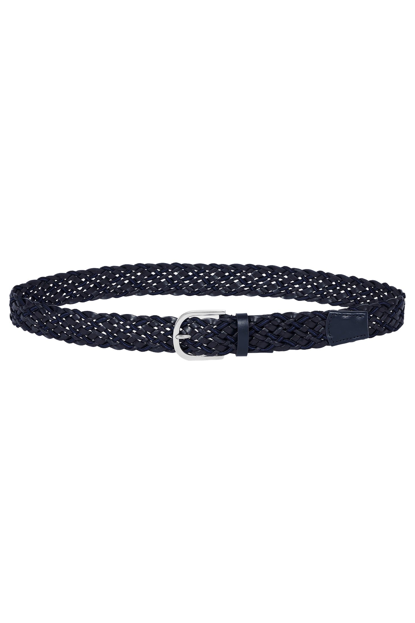 MEN BELT LEATHER MIX WEAVE BLACK 3