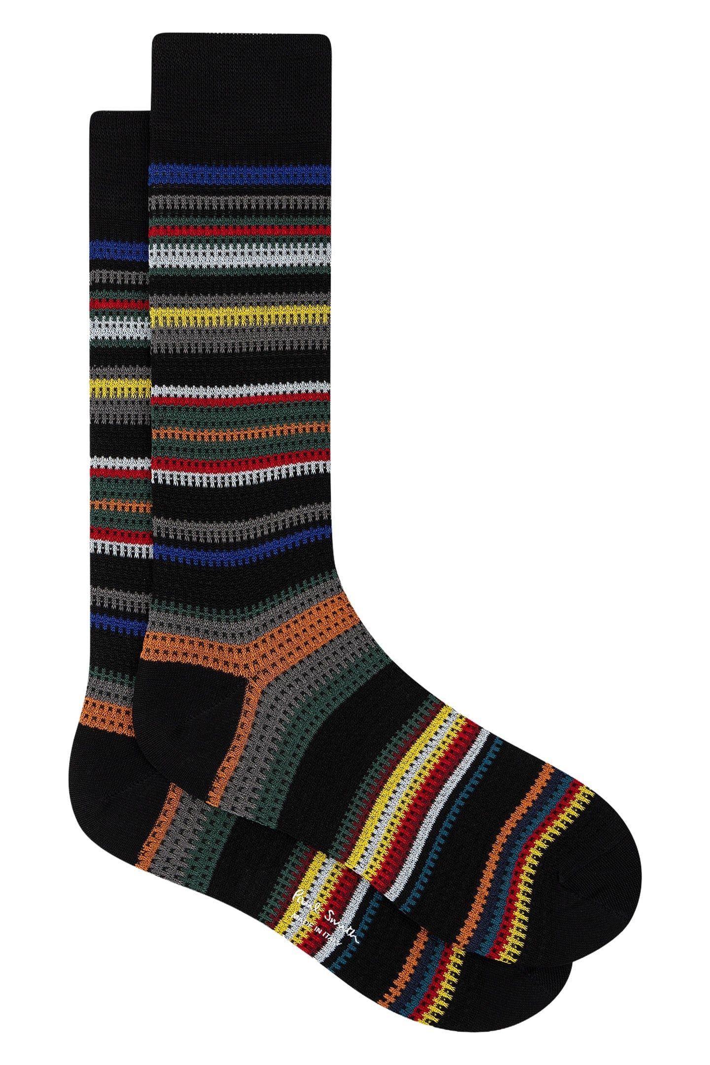 MEN SOCK HARVEY STRP BLACK 1