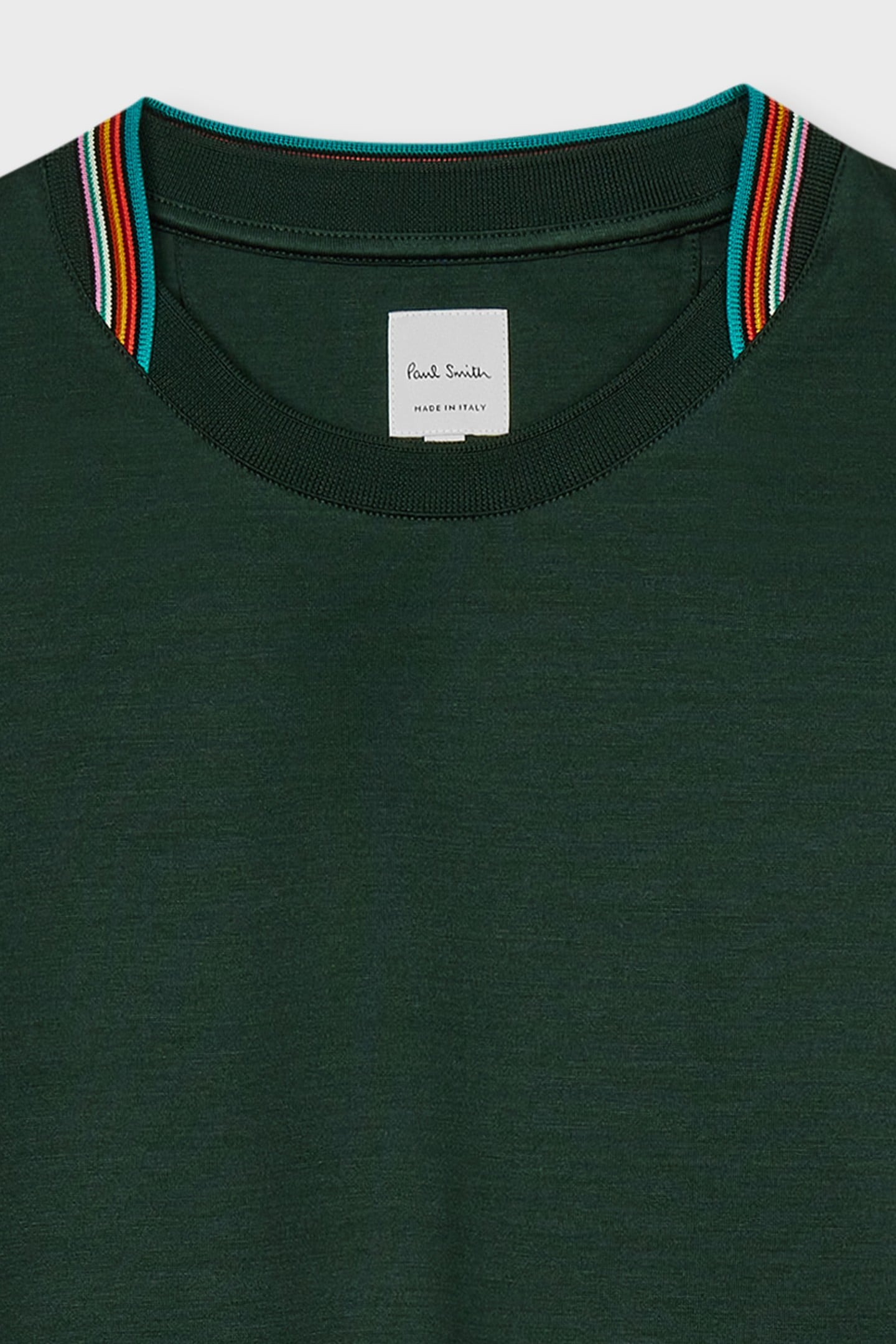 MENS STRIPE DETAIL TSHIRT BOTTLE GREEN 5