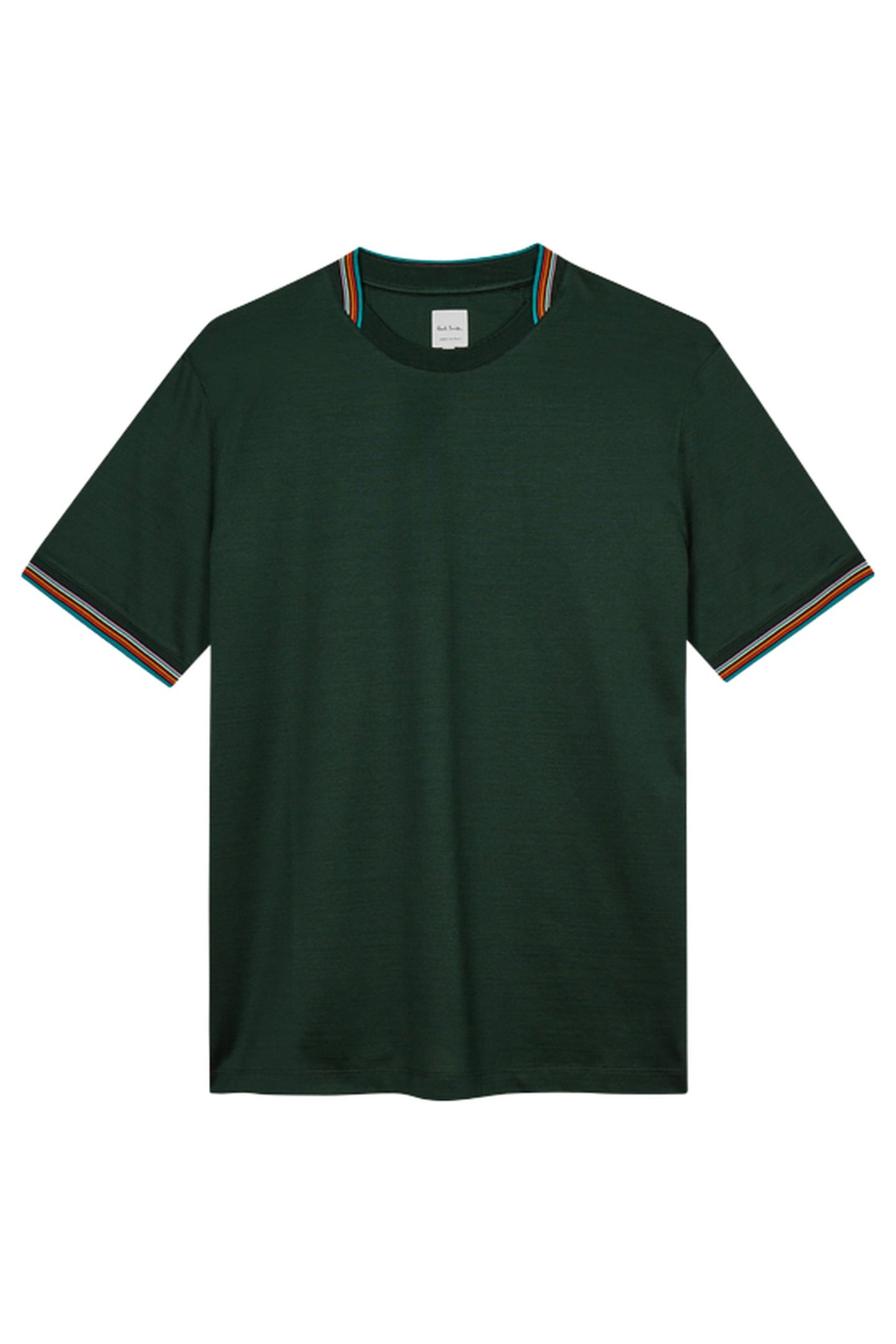 MENS STRIPE DETAIL TSHIRT BOTTLE GREEN 4