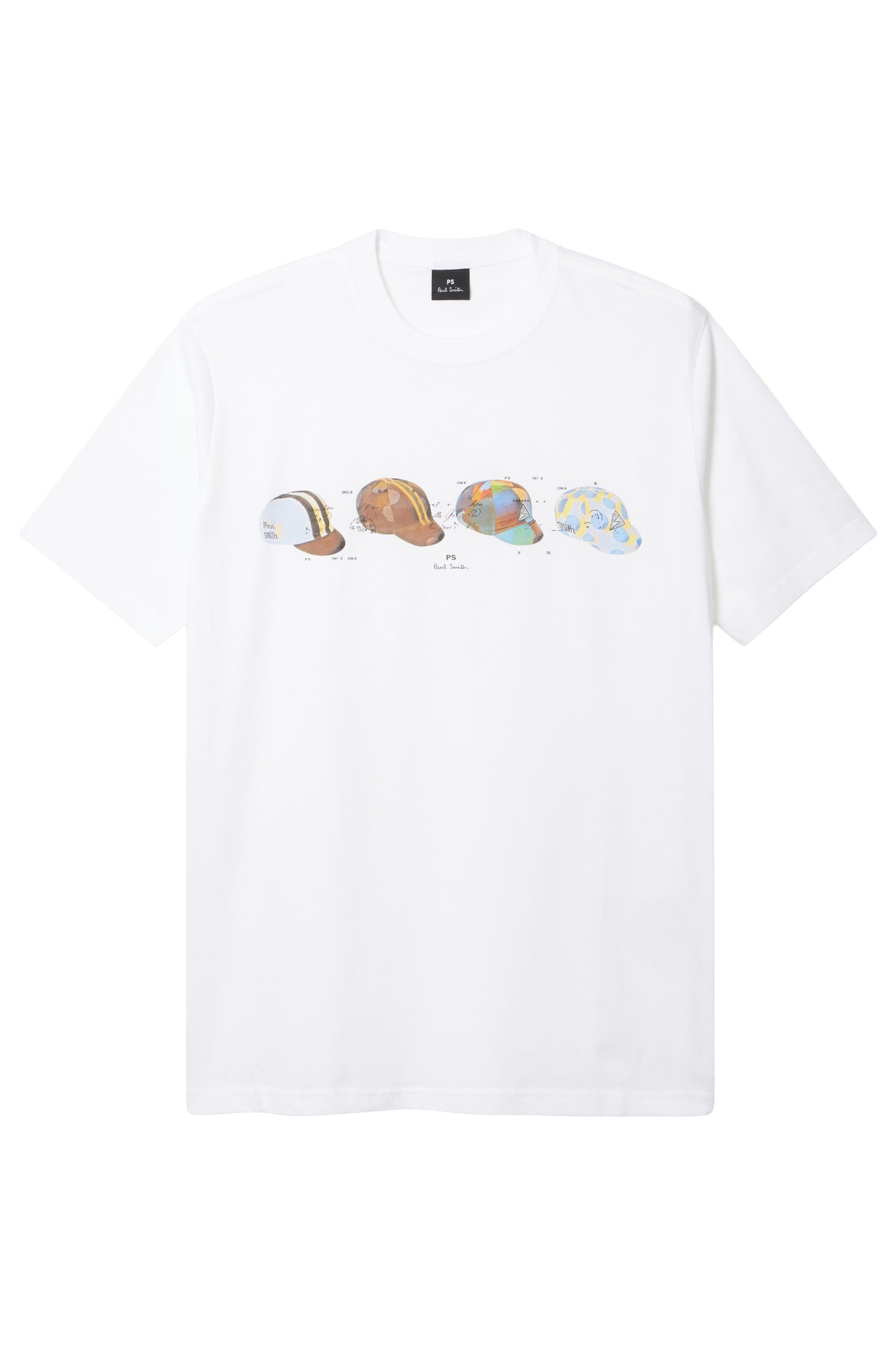 MENS REG FIT T SHIRT CYCLING CAPS WHITE 1