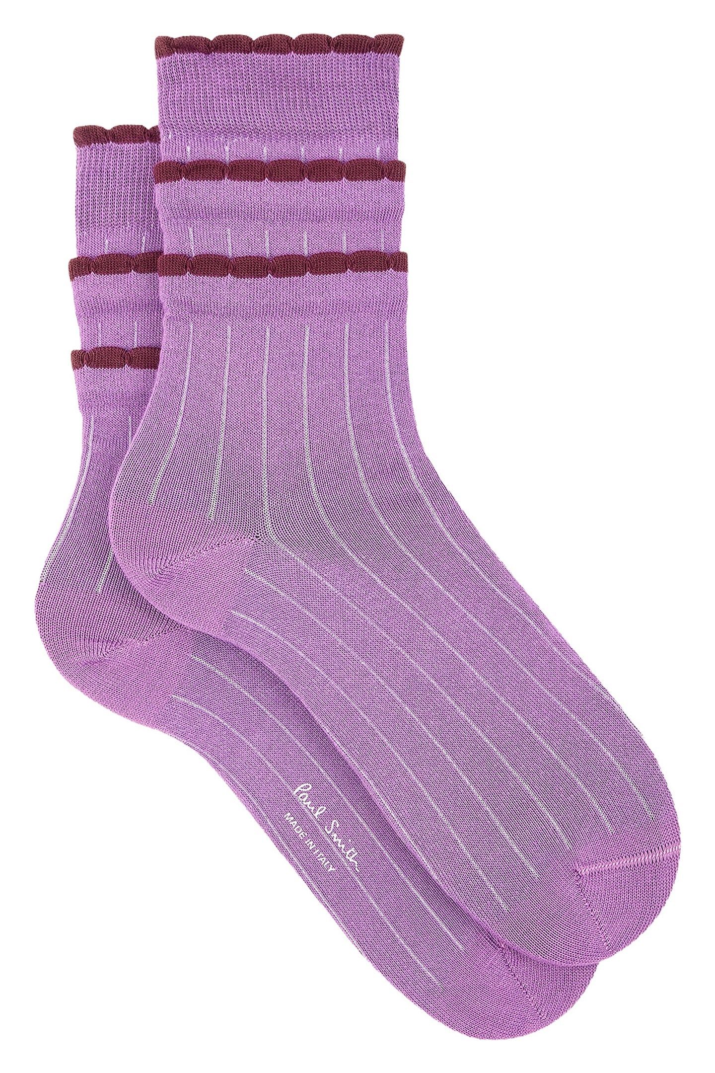 WOMENS SOCK GIGI RUFFLE AW24 DARK VIOLET 1