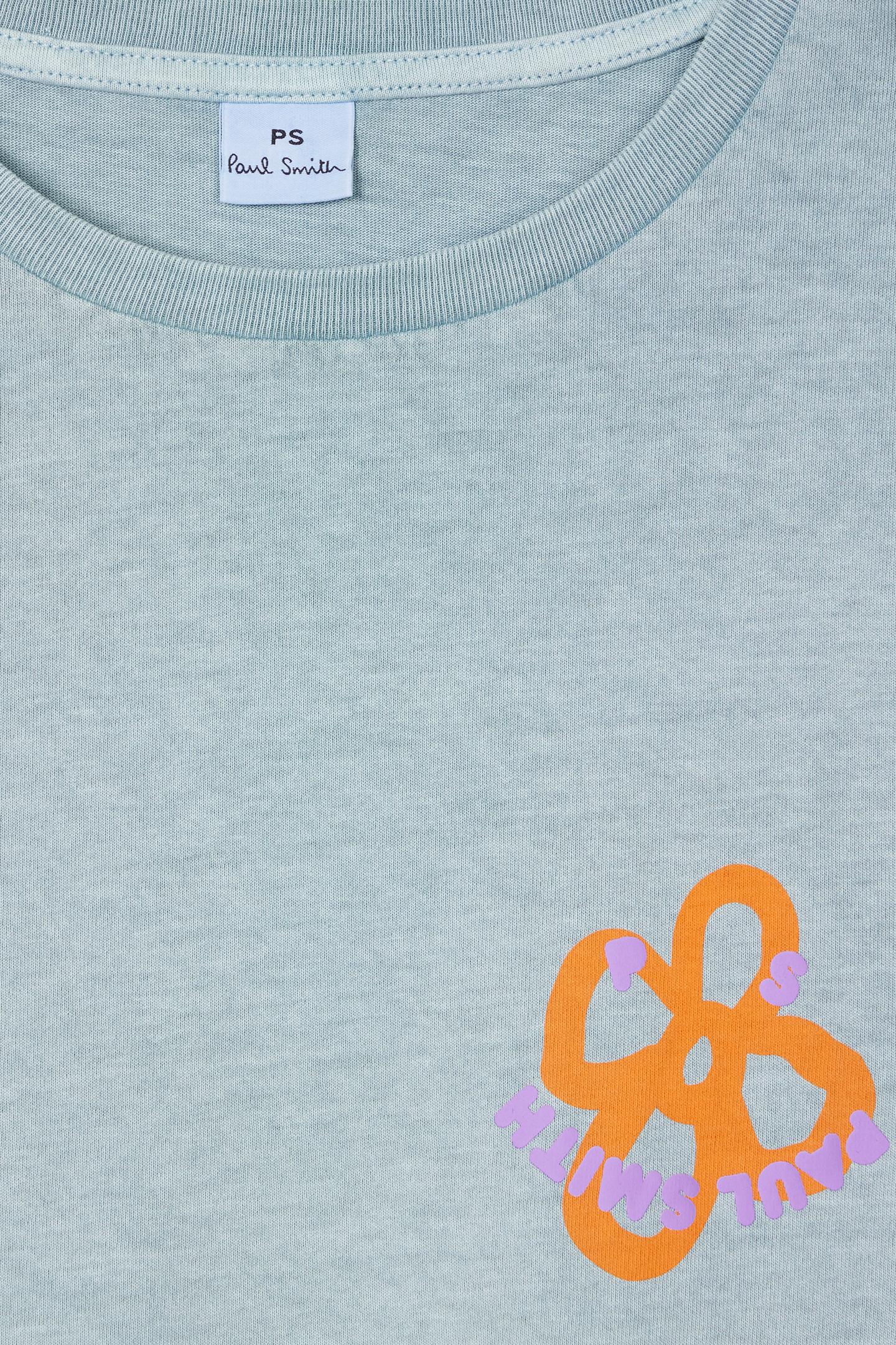 WOMENS TSHIRT HAPPY FLOWER BLUE 2