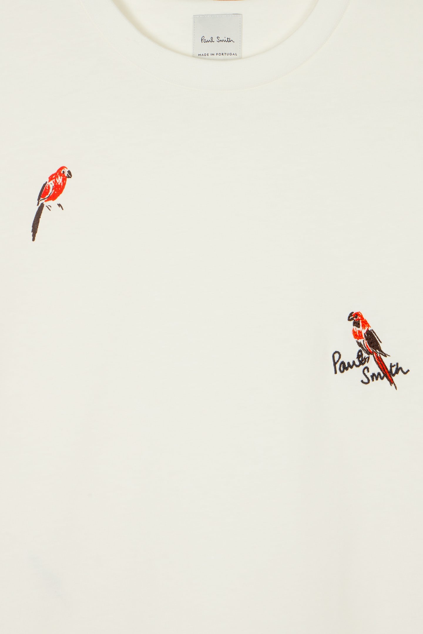 MENS TSHIRT WITH BIRD EMBROIDERY WHITE 5