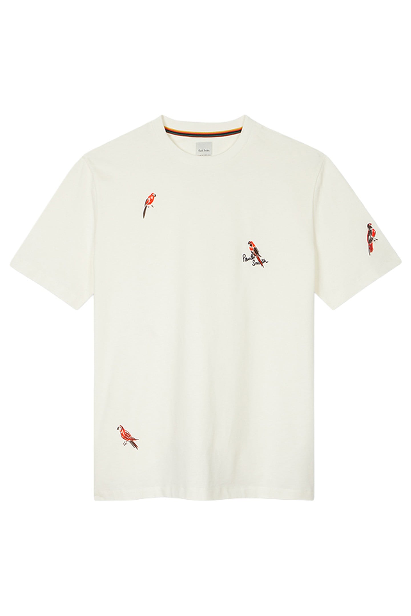 MENS TSHIRT WITH BIRD EMBROIDERY WHITE 6