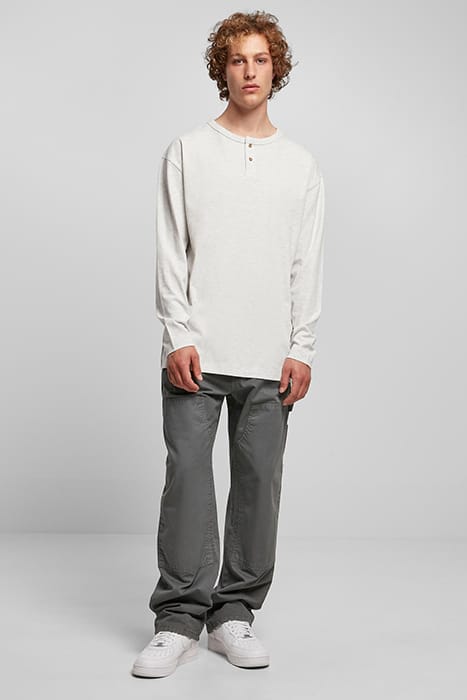 ORGANIC OVERSIZED HENLEY LONGSLEEVE LIGHTGREY 4