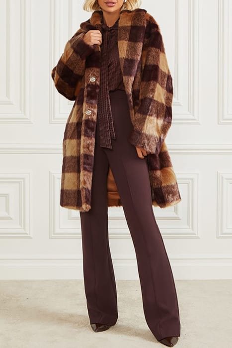 MARCIANO BY GUESS ROCHELLE COAT CAMEL AND DARK BOURB 3