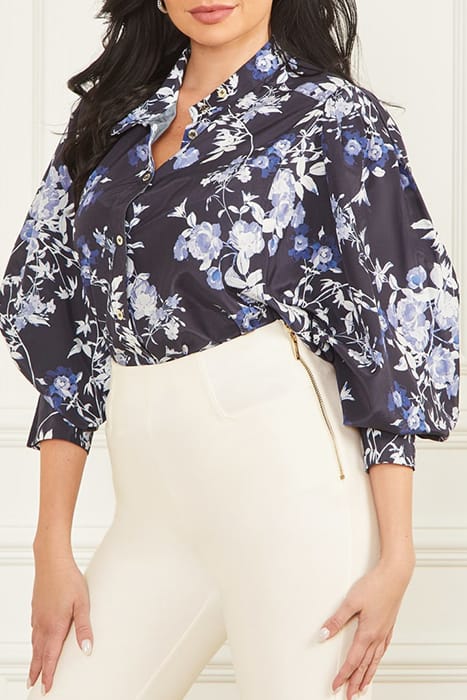MARCIANO BY GUESS PETAL POSE YVONNE BLOUSE INDIGO 1