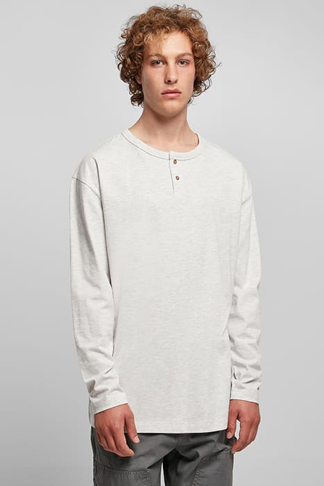 ORGANIC OVERSIZED HENLEY LONGSLEEVE LIGHTGREY 2