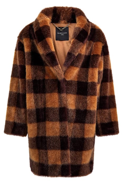 MARCIANO BY GUESS ROCHELLE COAT CAMEL AND DARK BOURB 6