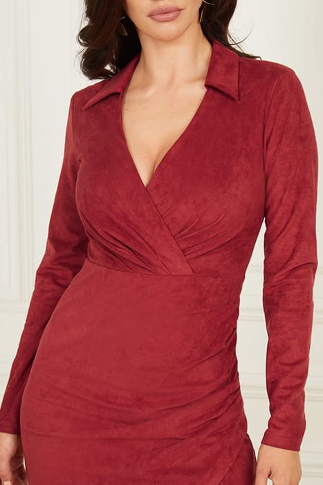 MARCIANO BY GUESS HUDSON WRAP DRESS DARK JAM RED 4