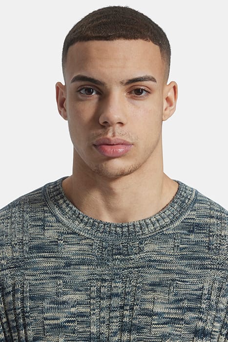 SPACE DYE CREW NECK DARK NAVY/ VIADUCT 4