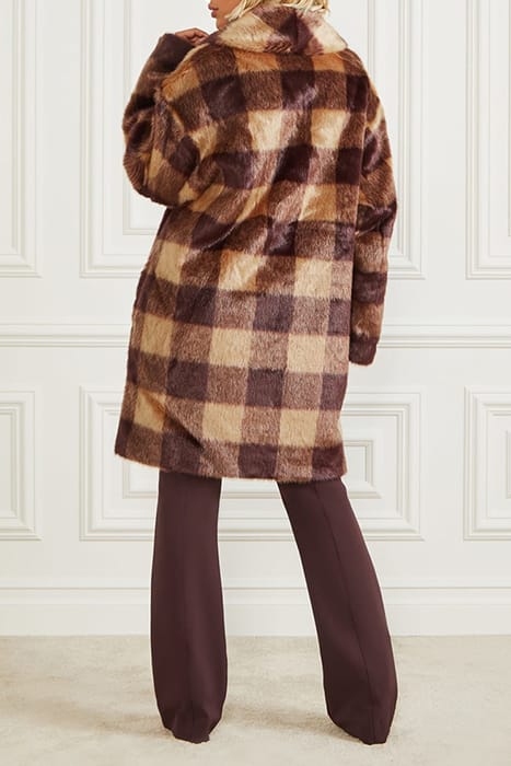 MARCIANO BY GUESS ROCHELLE COAT CAMEL AND DARK BOURB 2