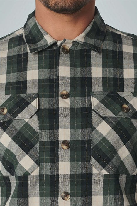 OVERSHIRT BUTTON CLOSURE BRUSHED CHECK RESPONSIBLE CHOICE DA 5