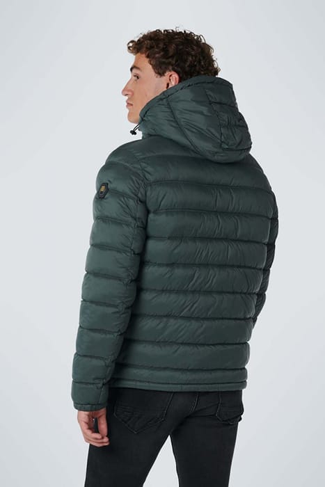 JACKET SHORT FIT HOODED RECYCLED PADDING DARK STEEL 3