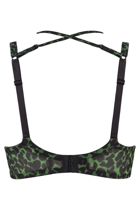 RHAPSODY BLACK GREEN LEOPARD BALCONY BRA 4