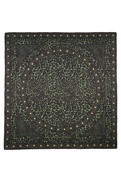 UPPERGARMENTS BLACK GREEN LEOPARD  SCARF 2