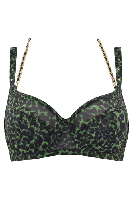 RHAPSODY BLACK GREEN LEOPARD BALCONY BRA 3