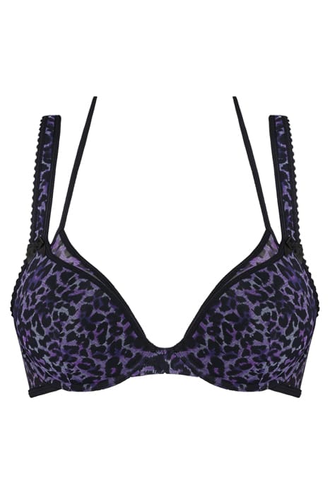 PEEKABOO BLACK PURPLE LEOPARD PUSH UP BRA 3