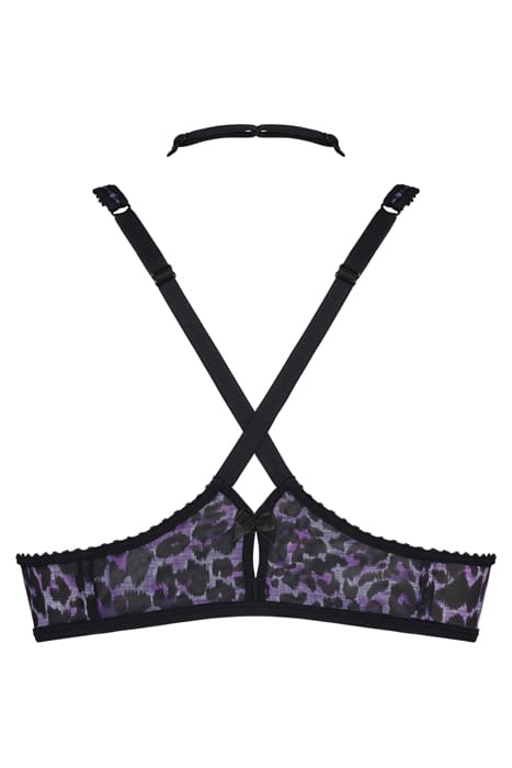 PEEKABOO BLACK PURPLE LEOPARD PUSH UP BRA 4