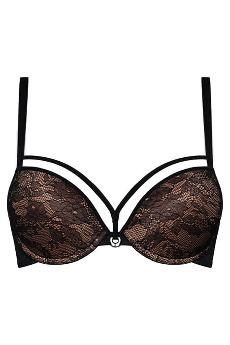 SPACE ODYSSEY BLACK LACE AND SAND PUSH UP BRA 3