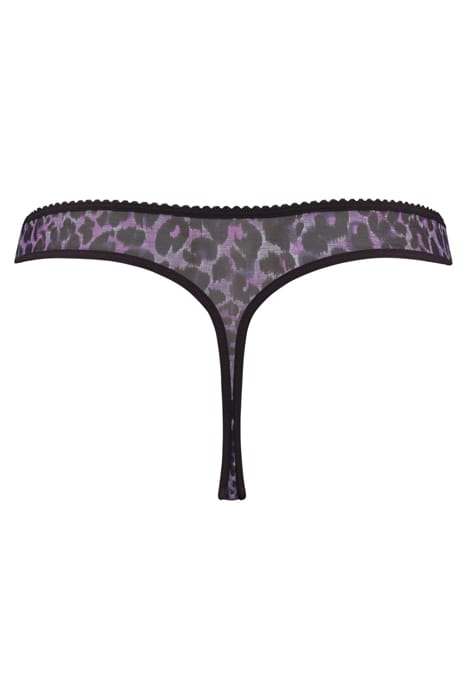 PEEKABOO BLACK PURPLE LEOPARD THONG 4