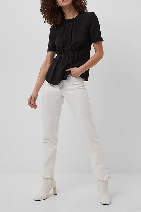 EMMY CREPE GATHERED TOP BLACK 2