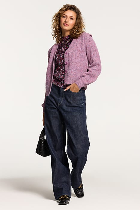 LADIES VITORIA VELVET TOP DITSY FLOWER WINE PURPLE DAISY 4