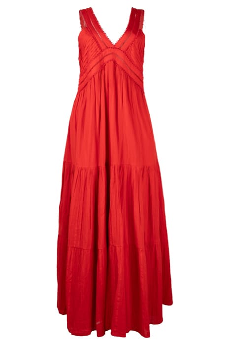 RIRI BRODERIE DRESS RED CLAY 1