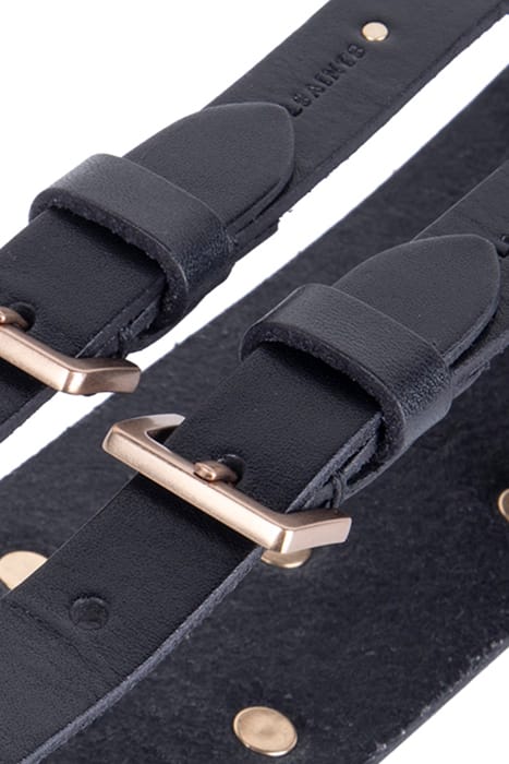 SONIA STUD WIDE BELT BLACK/WARM BRASS 3