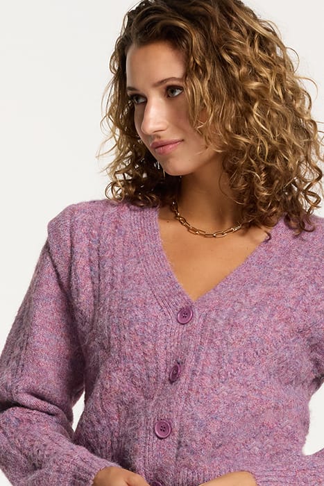 LADIES ASPEN CARDIGAN WINE PURPLE 5